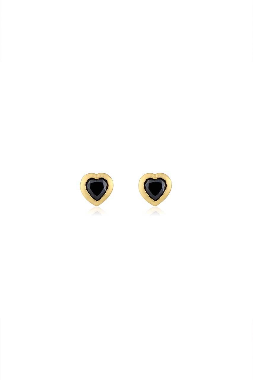 PURE LOVE EARRING(black)(silver925&amp;18k gold plated)