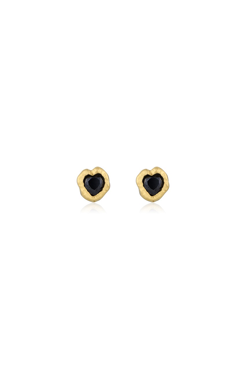 UGLY LOVE EARRING(black)(silver925&amp;18k gold plated)