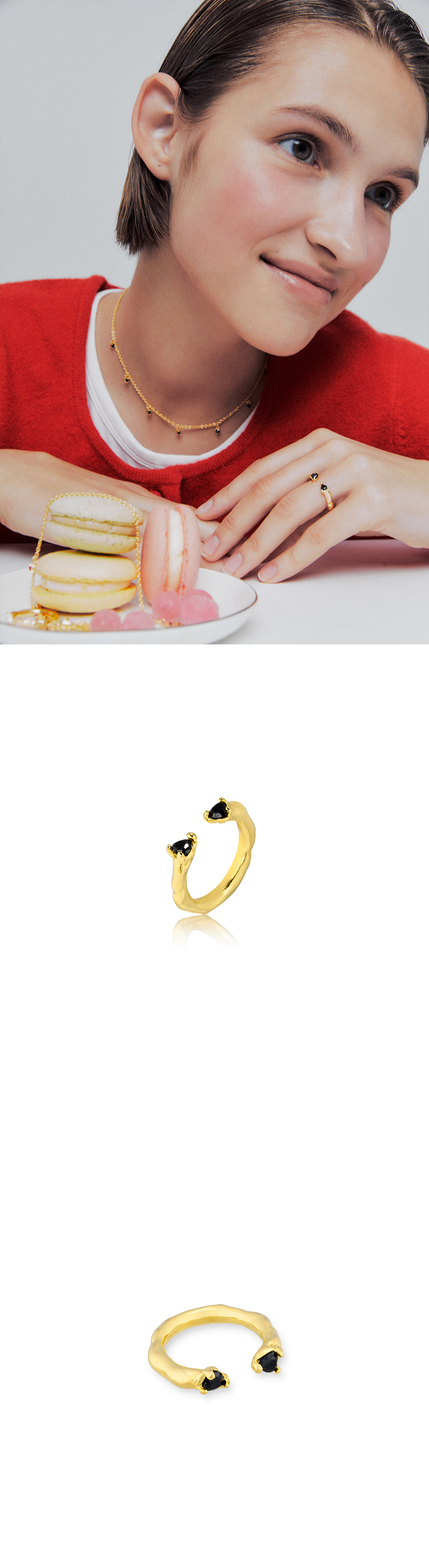 LOVE RING(black)(silver925&18k gold plated)