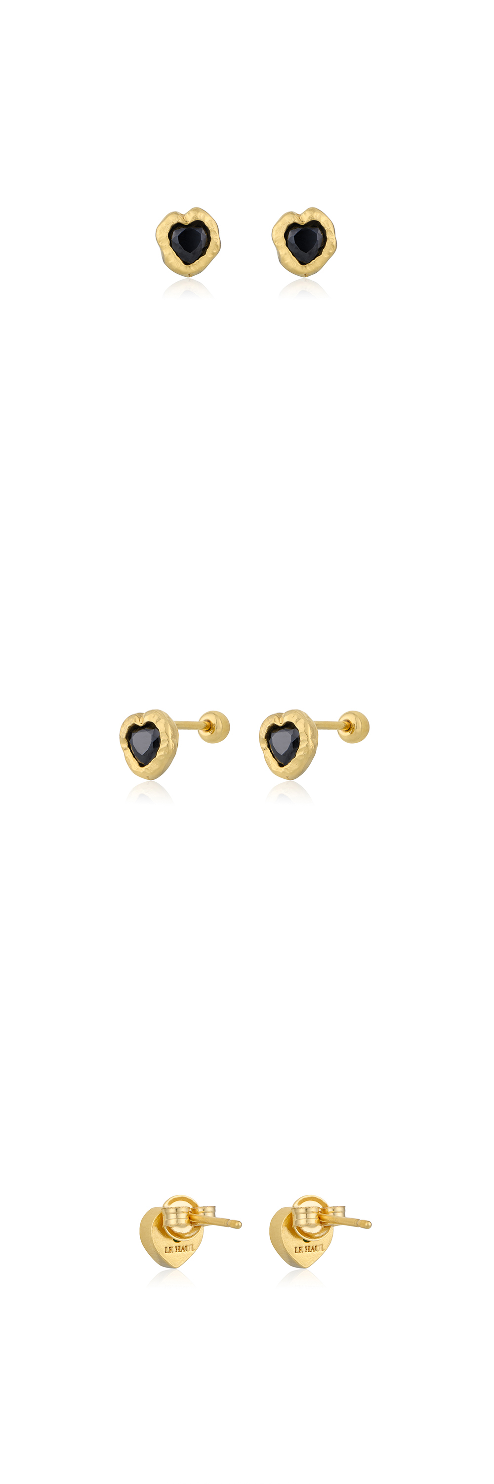 UGLY LOVE EARRING(black)(silver925&18k gold plated)